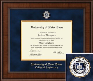 Church Hill Classics Presidential, Walnut, 8.5x11, Engineering, Bachelors, Masters, PhD, Diploma Frame