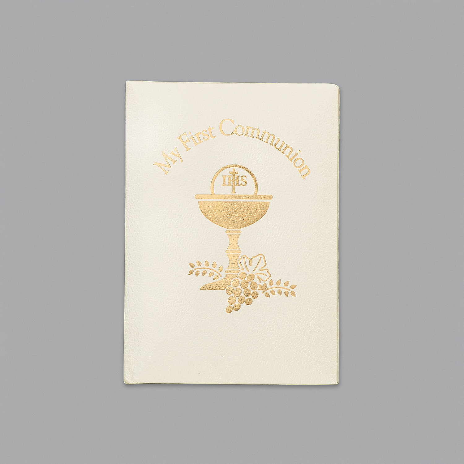 5"H Deluxe White/Gold Padded Pearlized Communion Book