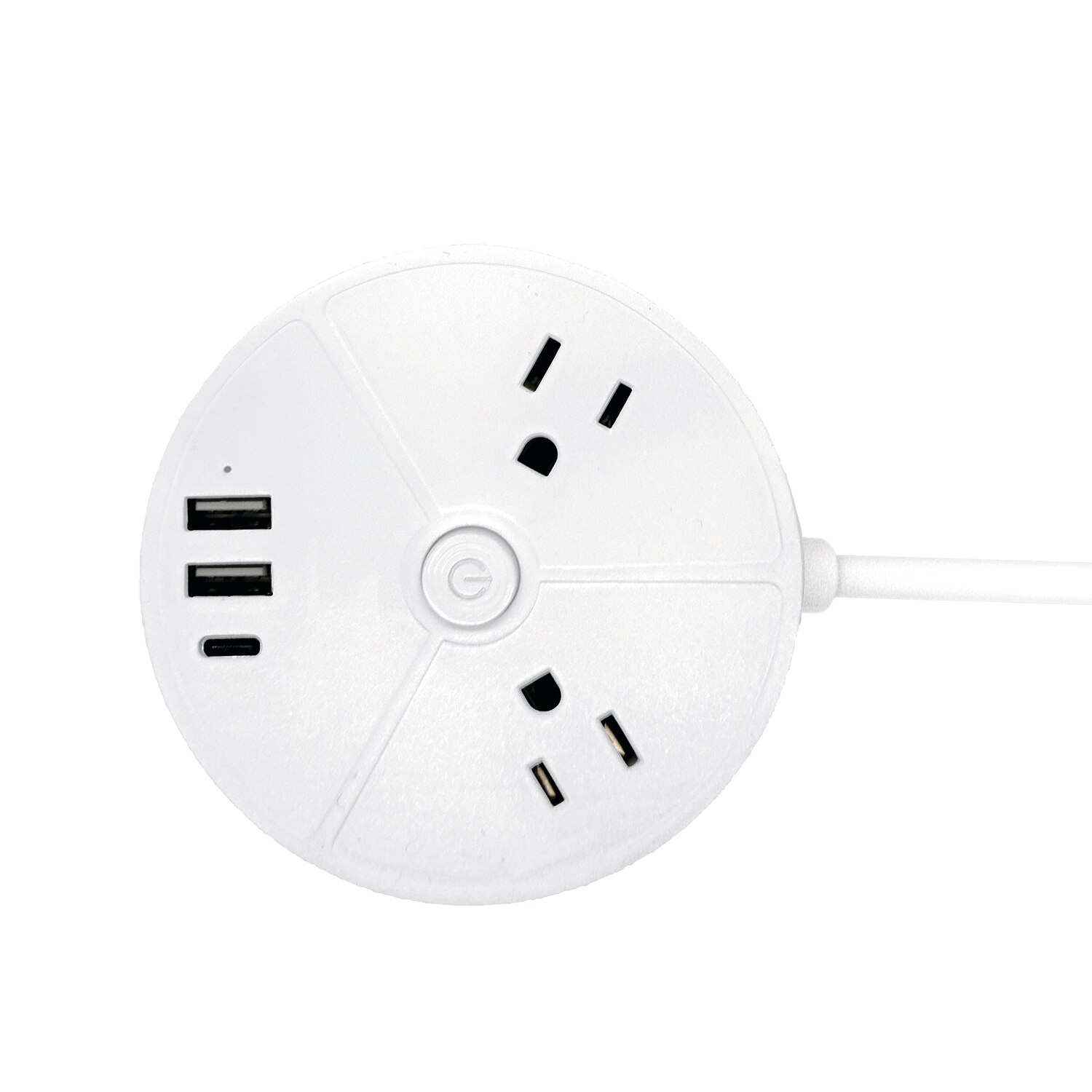 5FT Extendable Premium High Density Cord with 2 AC Outlets + 2 USB-A Ports + 1 Type-C Port & Built in Desktop Grip to hold securely- Bult in Surge Protection- ETL Certified- White