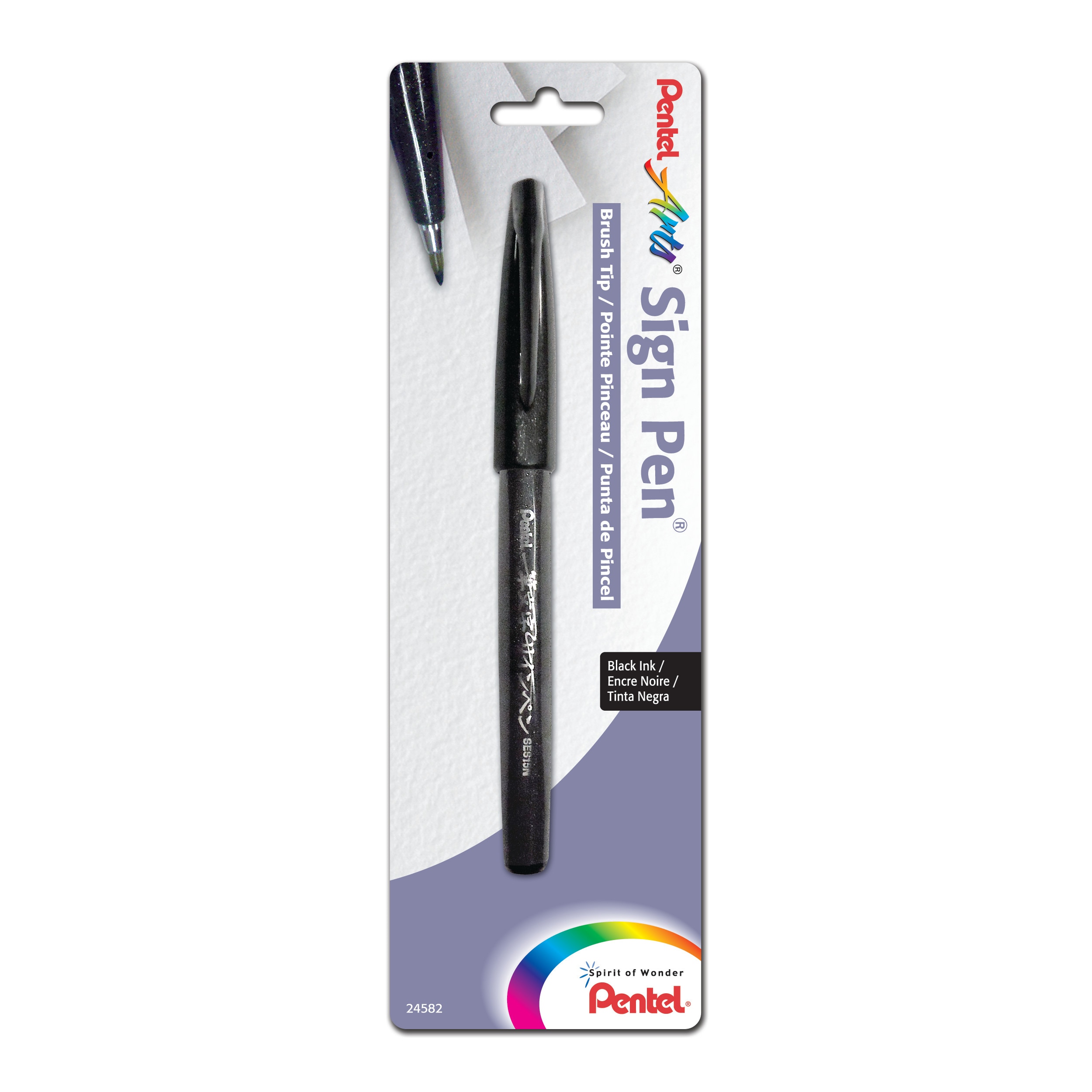 Pentel Sign Pen, Brush-Tip, Black