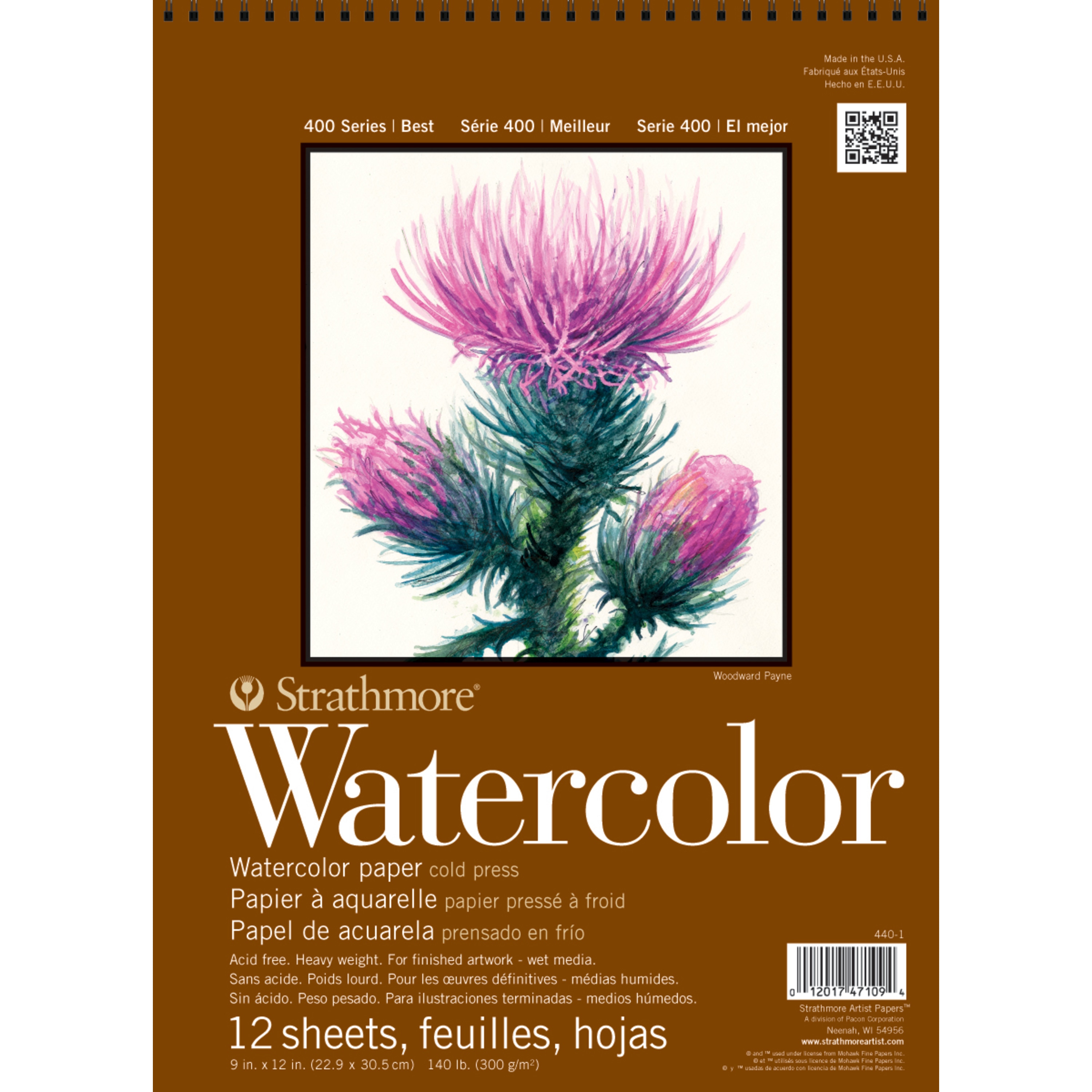 Strathmore Watercolor Paper Pad, 400 Series, 9" x 12"