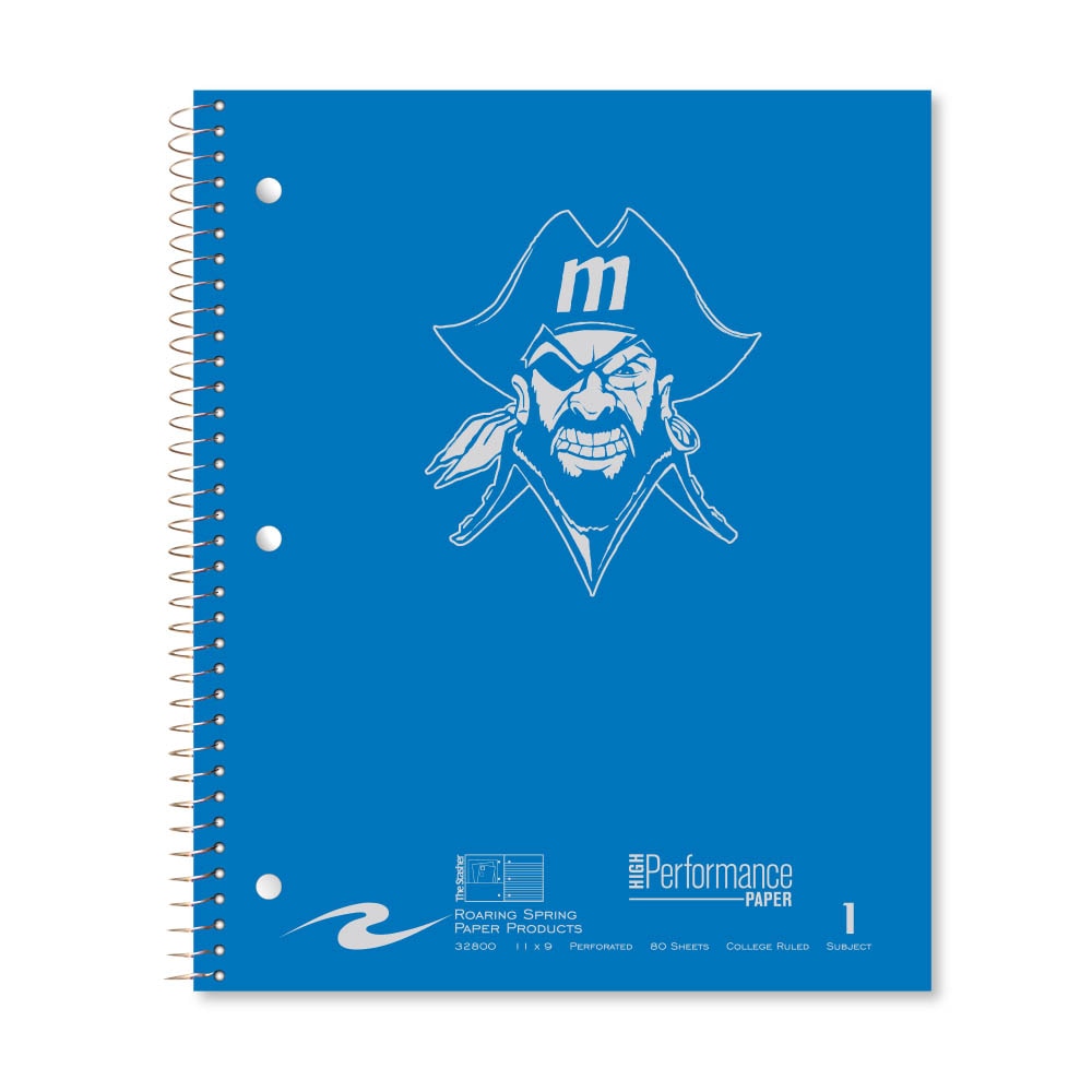 Roaring Premium 1 Subject Notebook, 8.5x11 College Ruled 20lb Paper, Pressboard Foil Cover