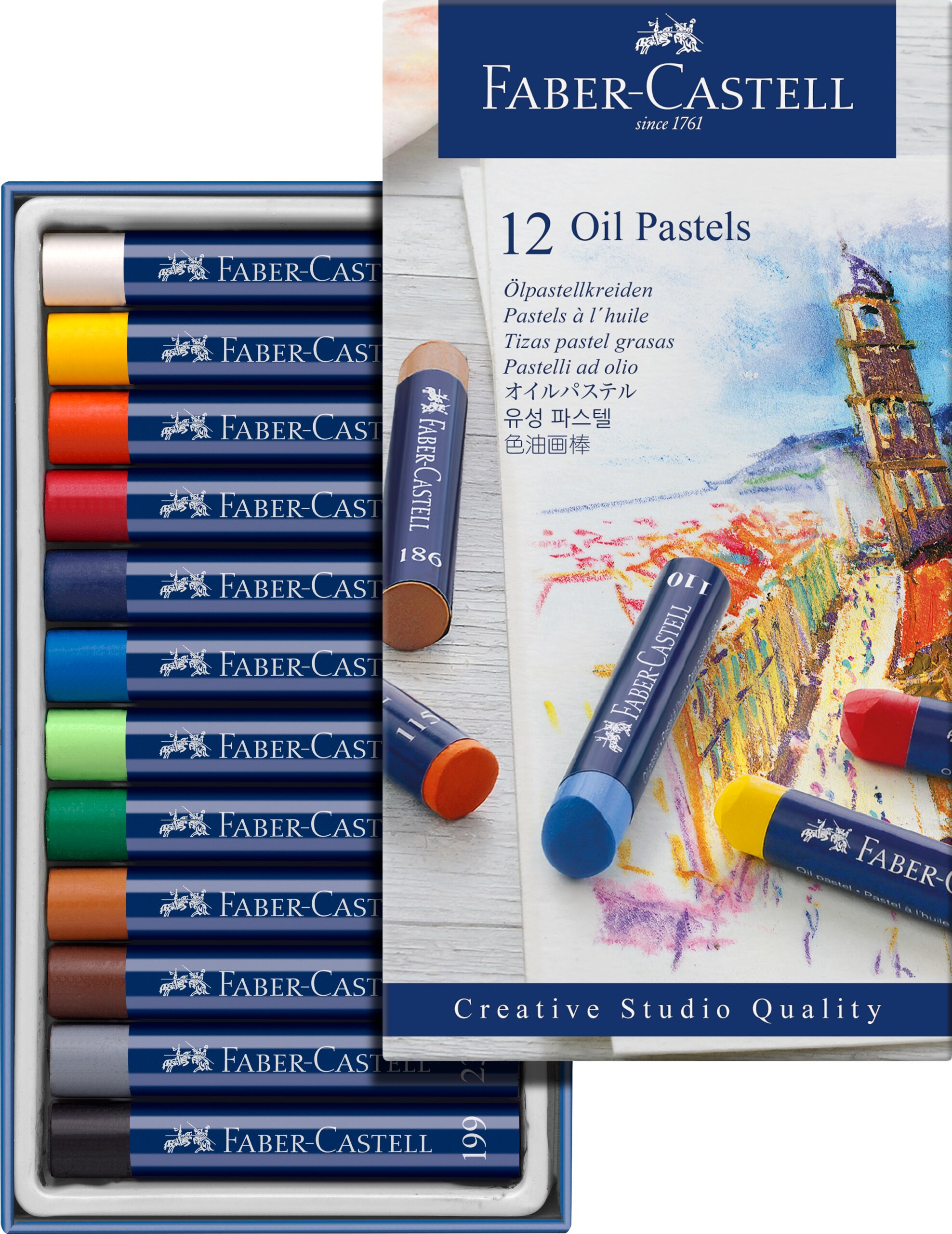 Faber-Castell Creative Studio Oil Pastel Set, 12-Colors