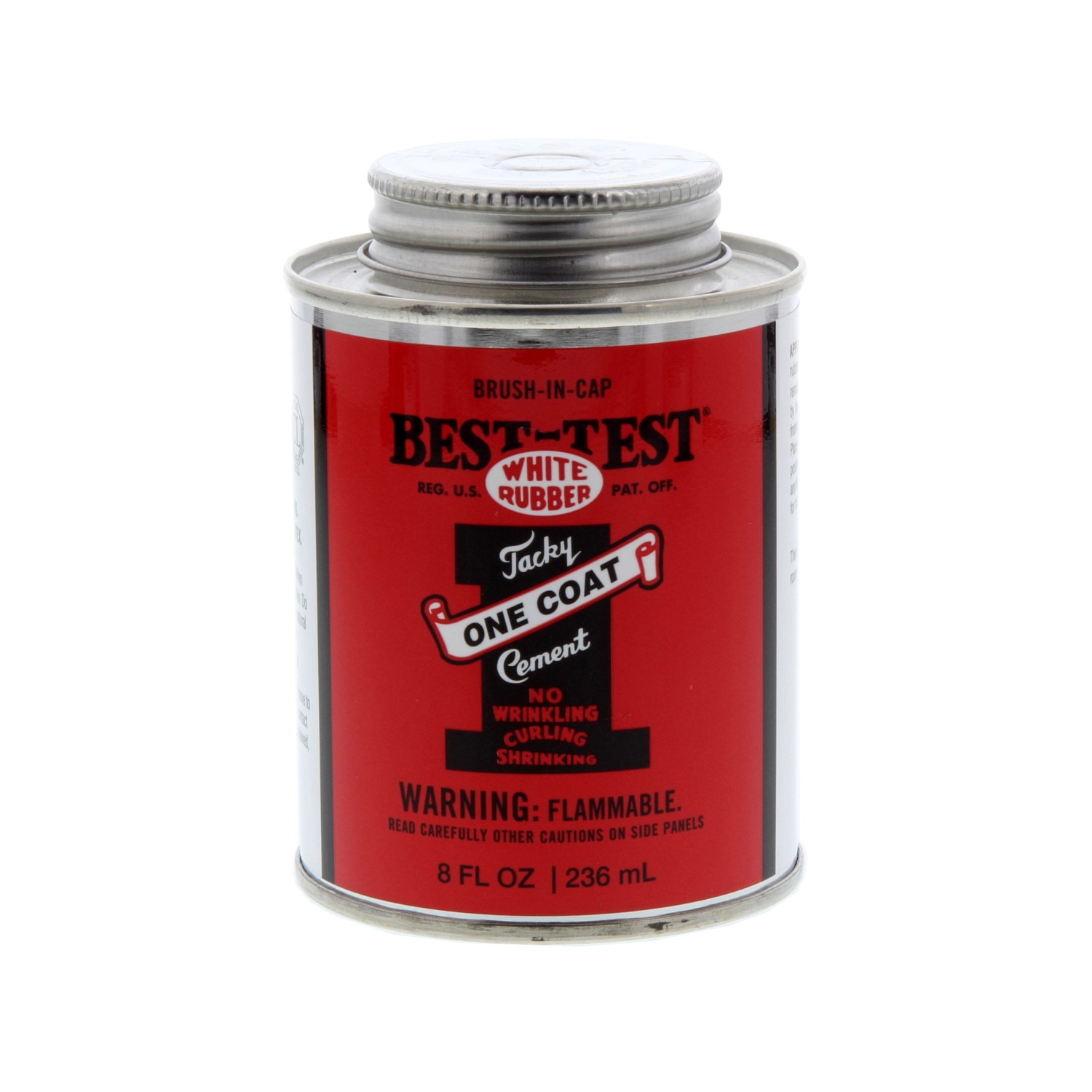 Best-Test One-Coat Rubber Cement, 8 oz.