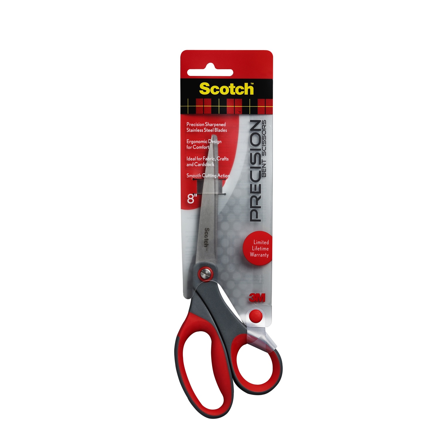 3M Scotch Precision Bent Scissors, 8"