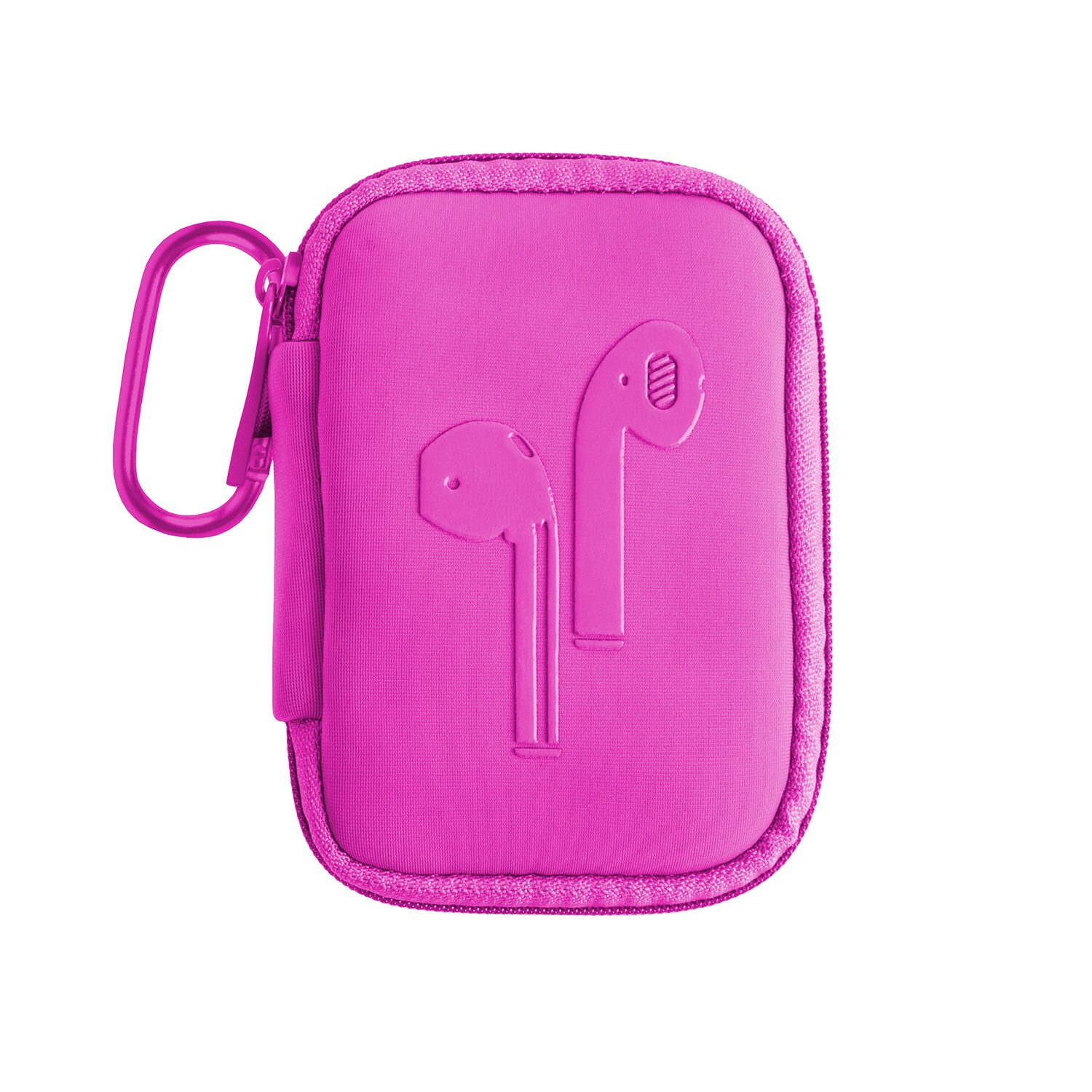 Everleigh Ear Bud Case with Carabiner- Berry