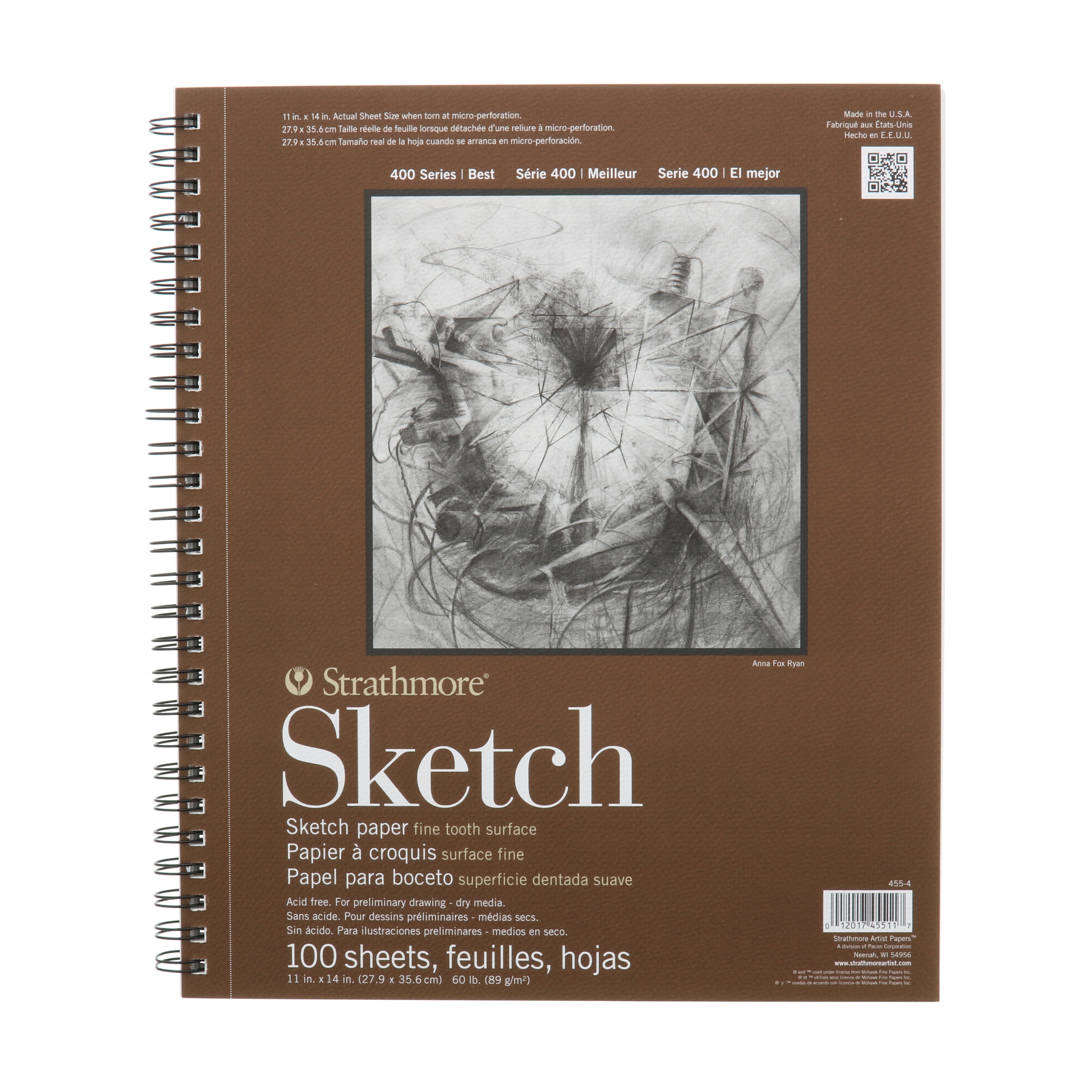 Strathmore Sketch Paper Pad, 400 Series, 11" x 14", 100 Sheets