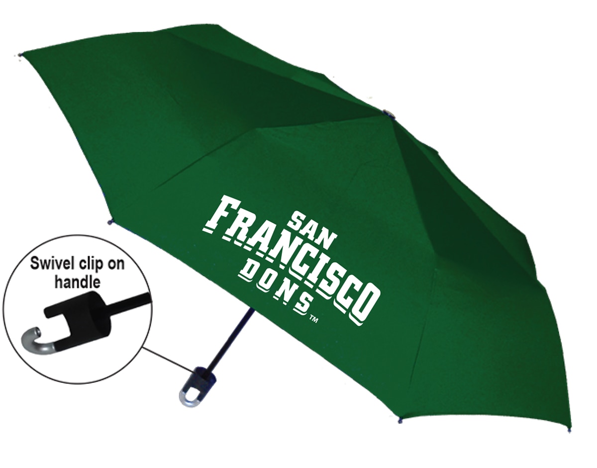 "Storm Clip" Mini Folding Emblematic Solid Umbrella 42" Coverage