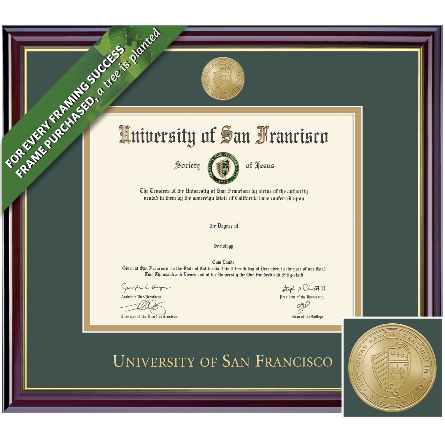 Framing Success 7 x 9 Windsor Gold Medallion Bachelors Diploma Frame