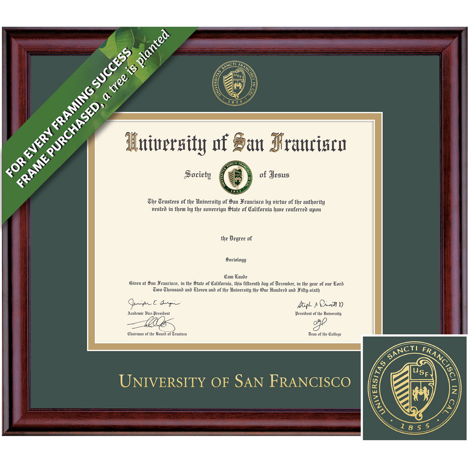Framing Success 7 x 9 Classic Gold Embossed School Seal Bachelors Diploma Frame