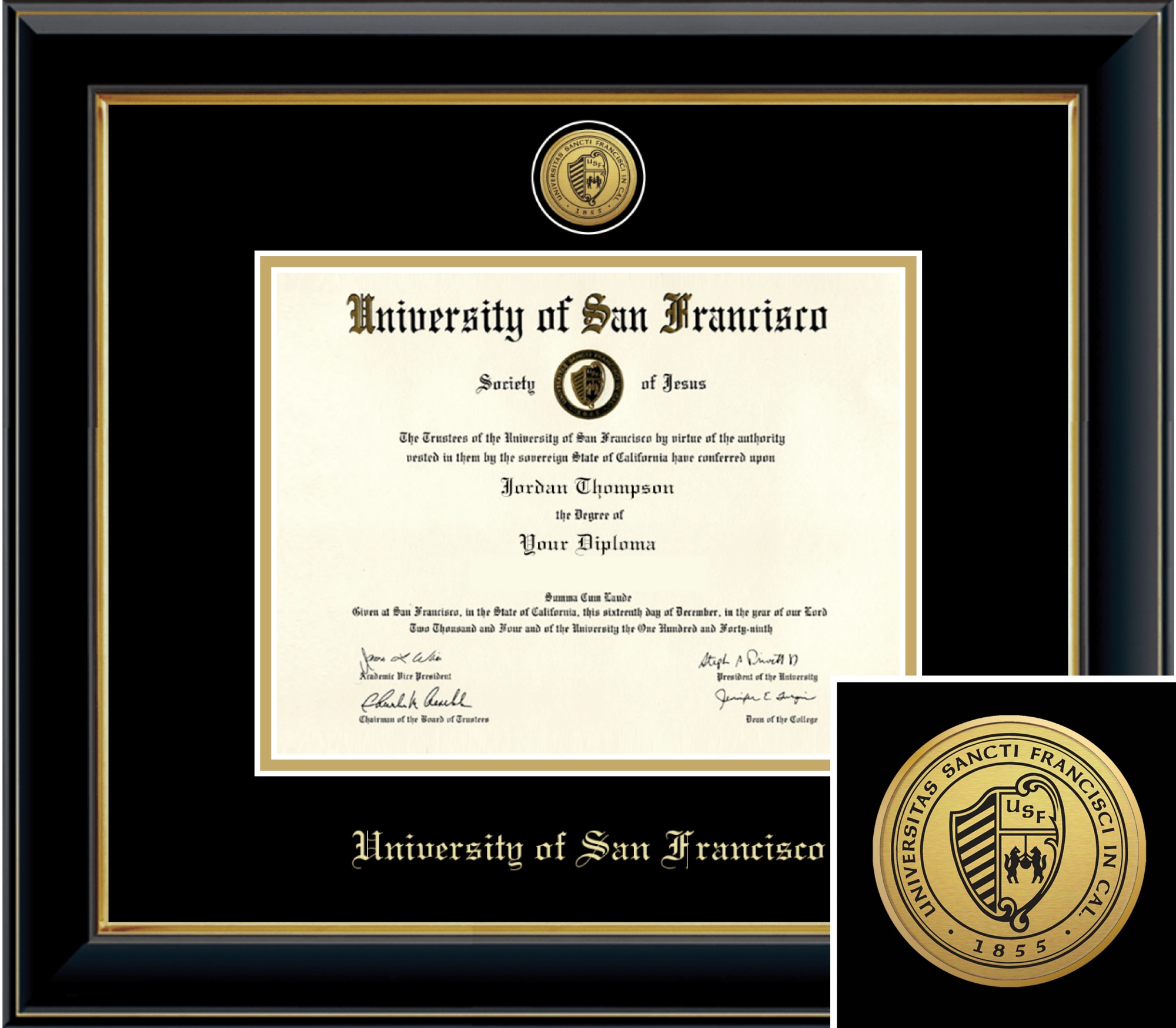 Church Hill Classics Onyx 7x9 Black Diploma Frame
