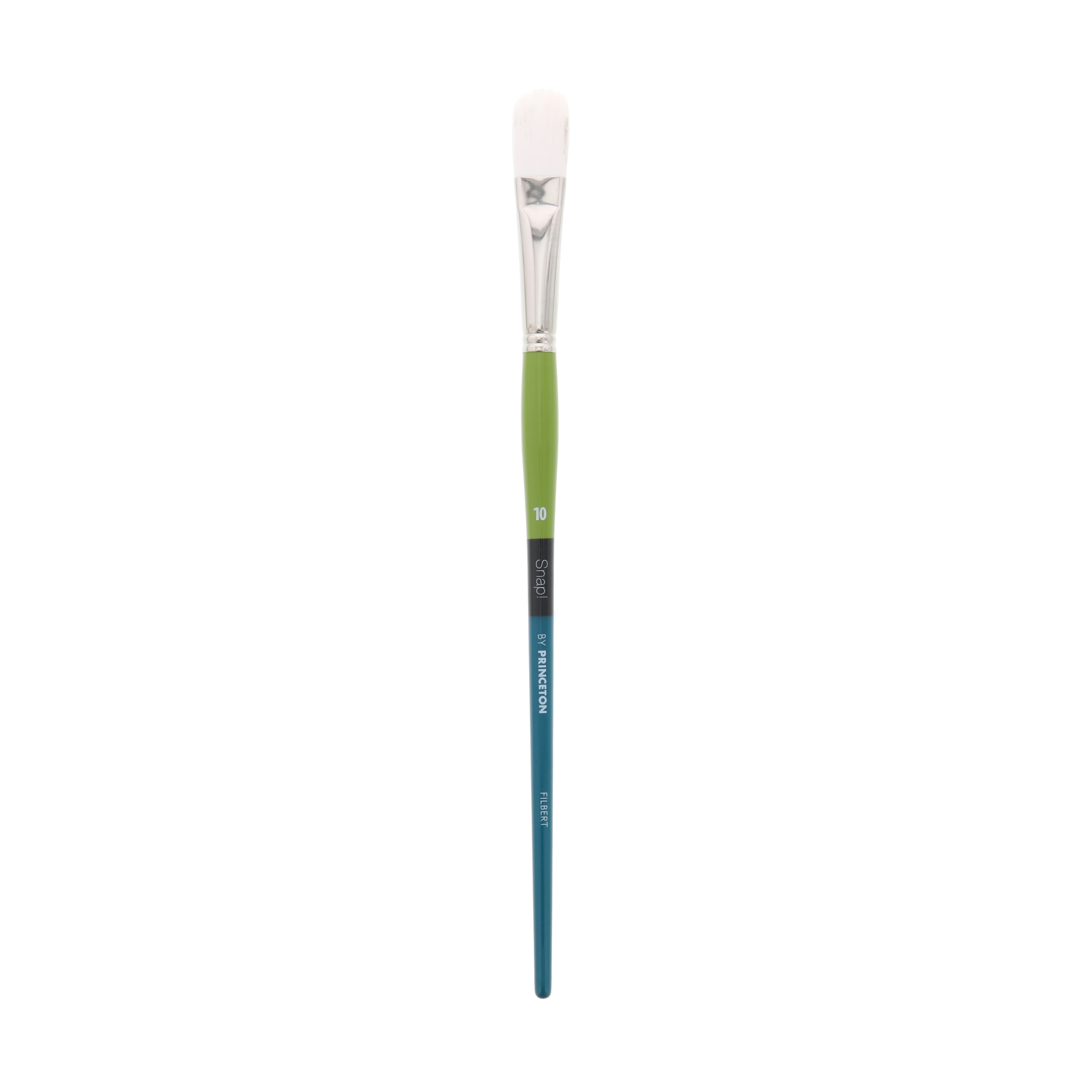 Princeton Brush Snap Long Handle White Synthetic Taklon Brush, Filbert, 10