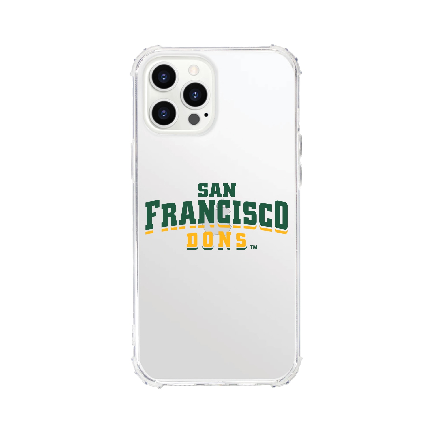 University of San Francisco Bears Clear Tough Edge Phone Case, Classic- iPhone 13 Pro