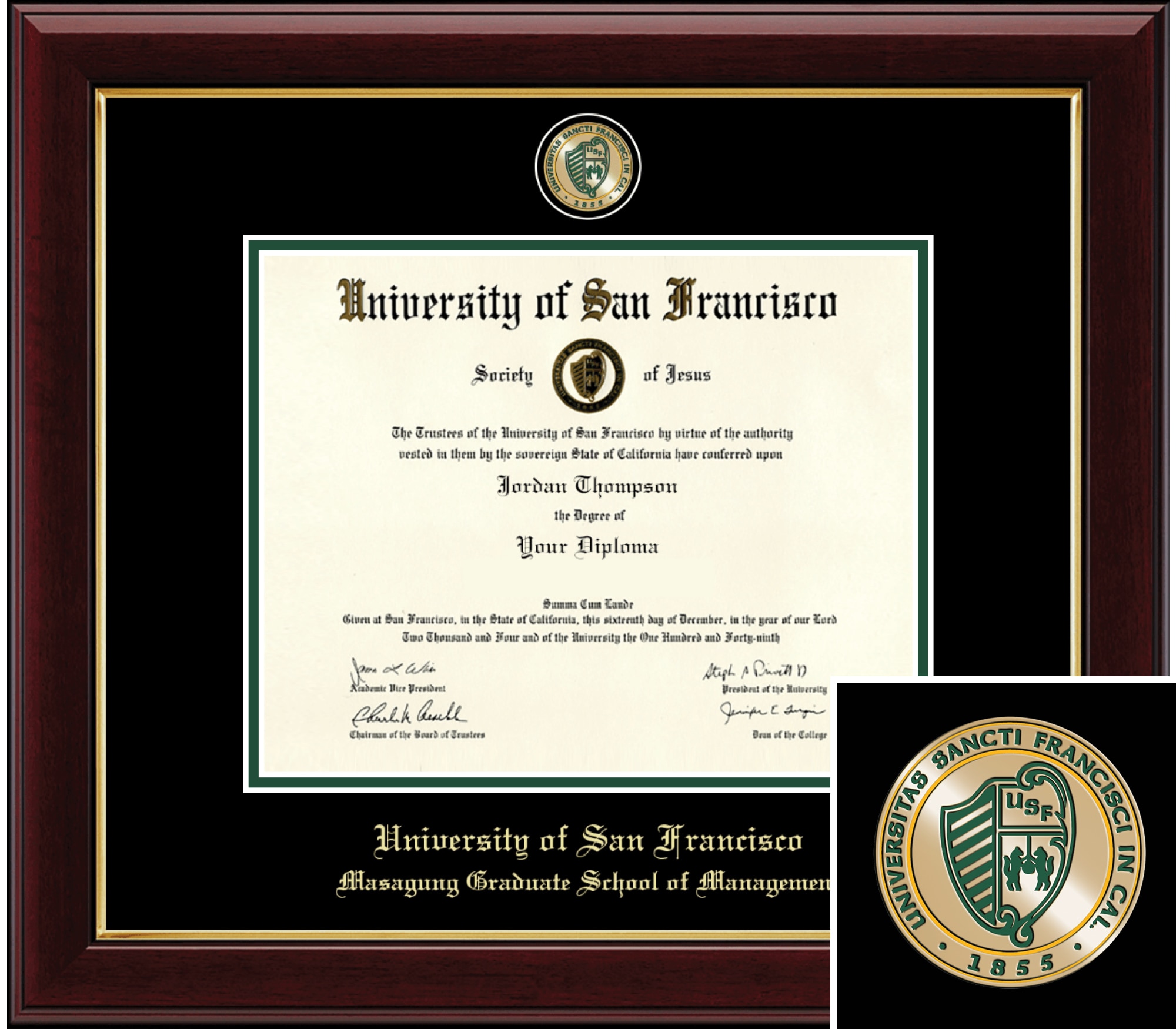 Church Hill Classics, Masterpiece, 8x10 Masters,PhD Masagung, Diploma Frame