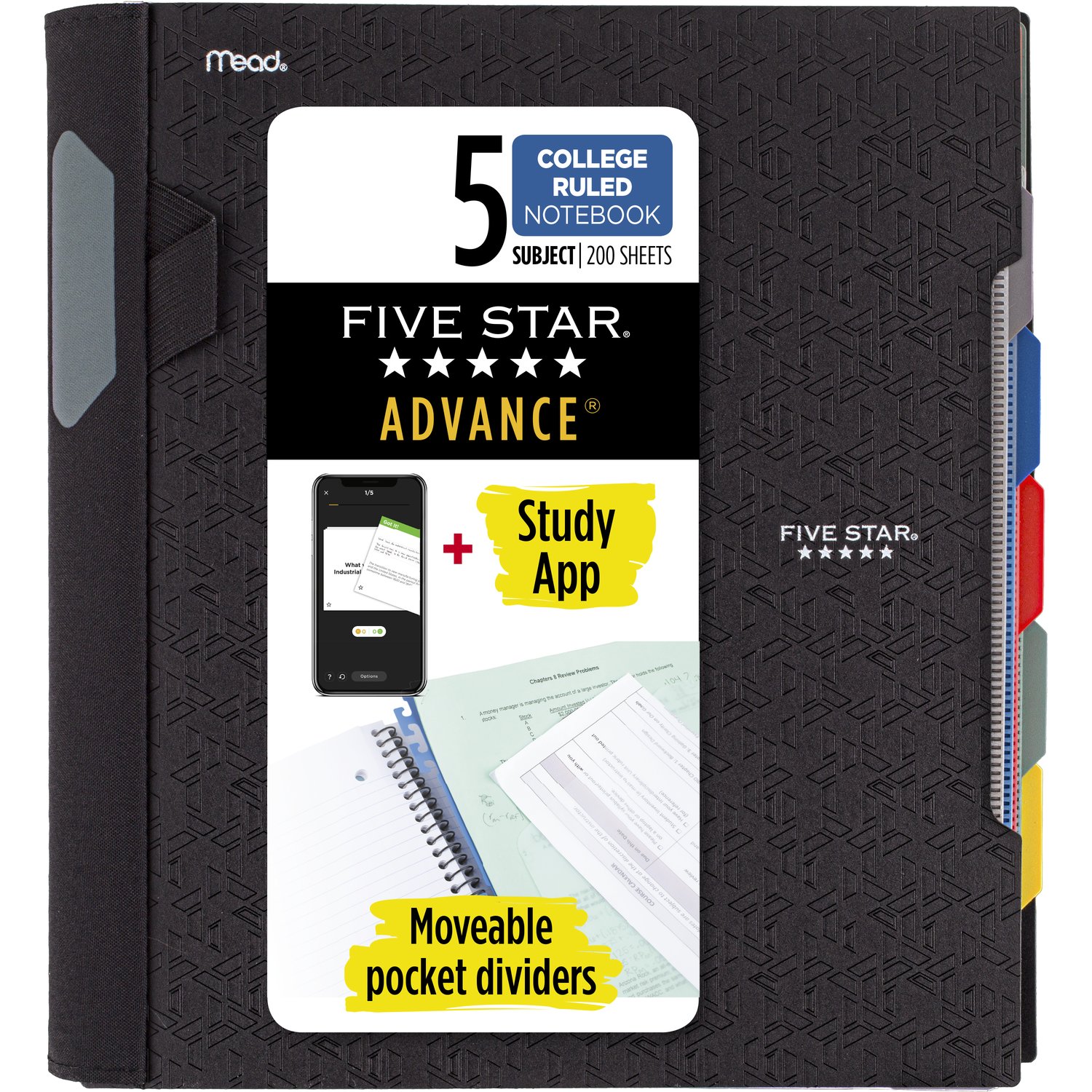 Five Star Advance 5 Subject Notebook 200ct CR