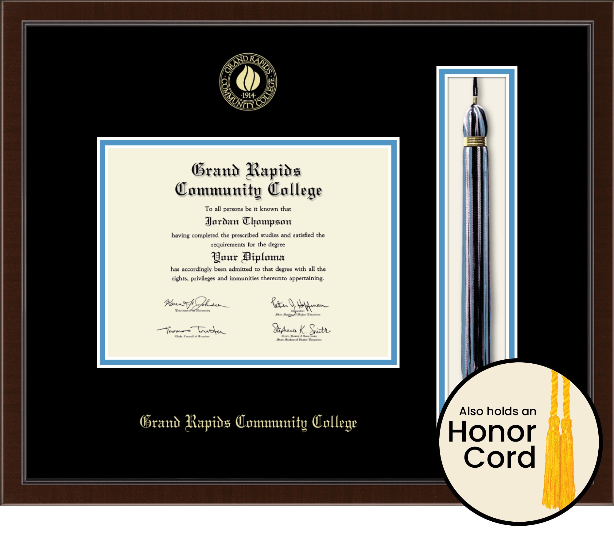 Church Hill Classics, Tassel, 6x8, Walnut, Diploma Frame