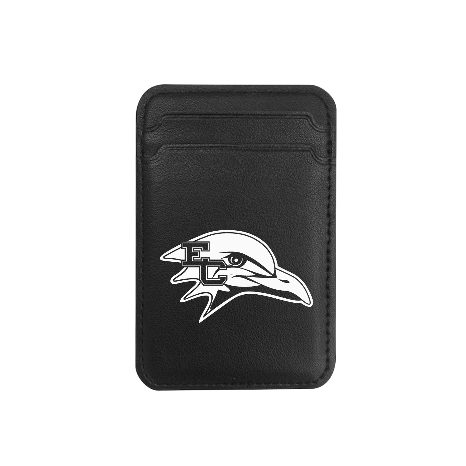 Endicott College - Leather Wallet Sleeve (Top Load, Mag Safe), Black, Classic V1