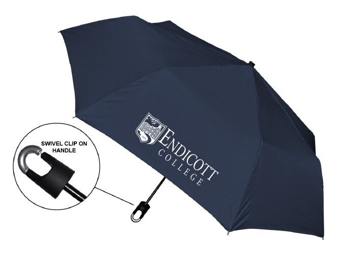"Storm Clip" Mini Folding Emblematic Solid Umbrella 42" Coverage