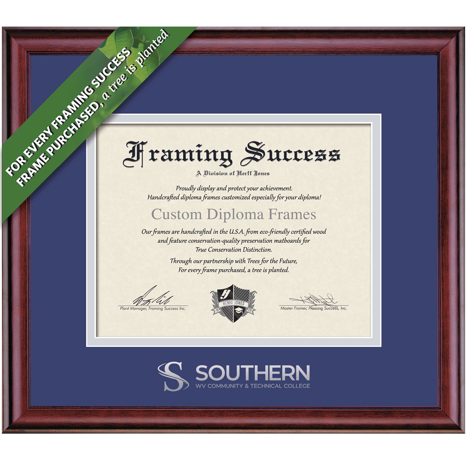 Framing Success 8.5 x 11 Classic Silver Embossed School Name Associates Diploma Frame