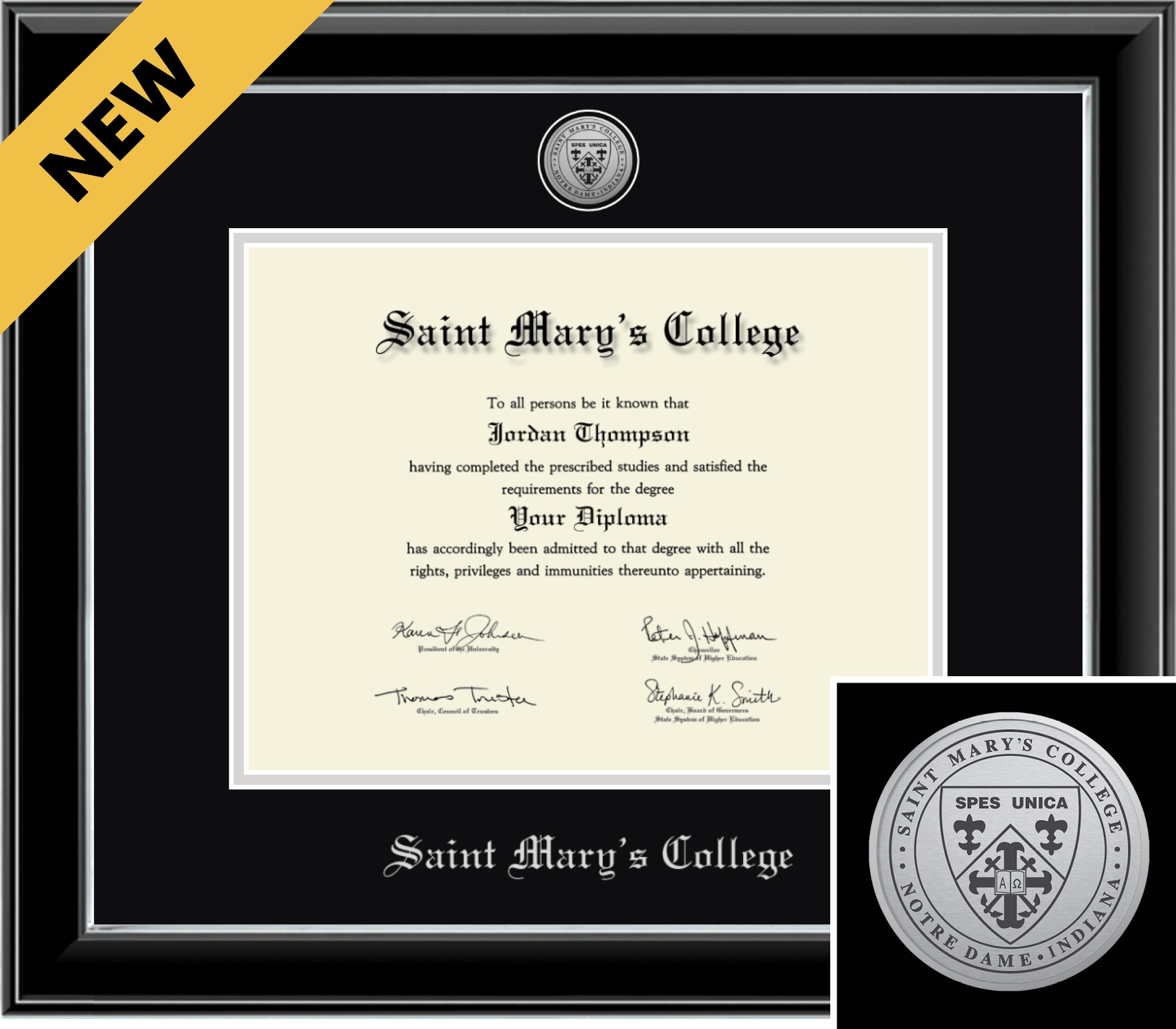 Church Hill Classics Onyx 8.5x11 Black Diploma Frame