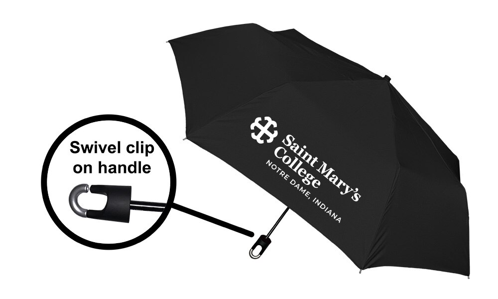 Storm Clip Mini Folding Emblematic Solid Umbrella 42" Coverage
