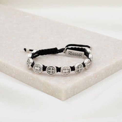 My Saint My Hero Confirmation Blessing Bracelet - Black/Silver