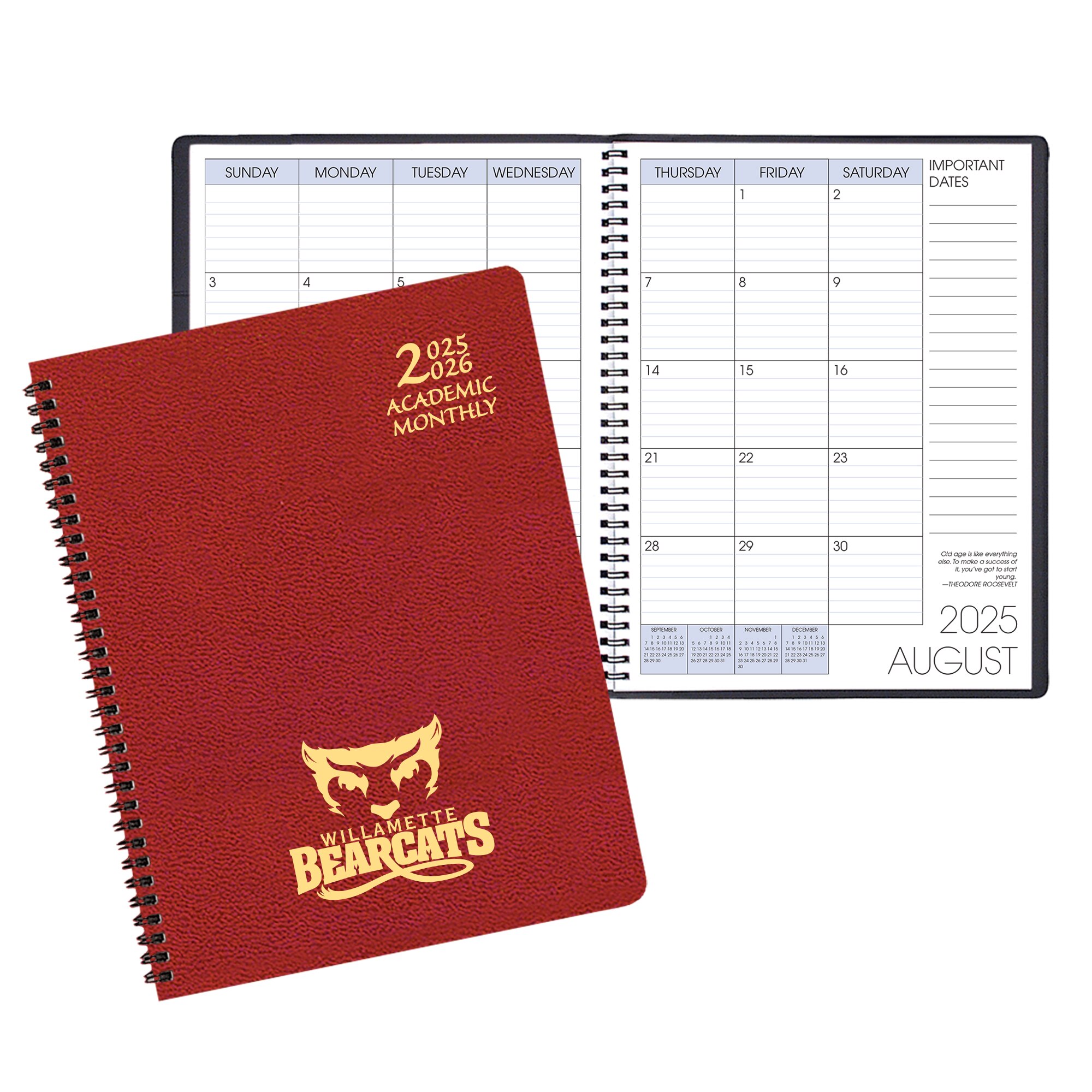 Payne 25-26 Imprinted Academic Monthly Planner 8.5"x11"