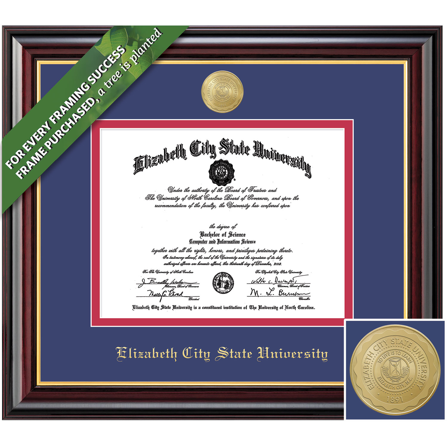 Framing Success 8.5 x 11 Windsor Gold Medallion Bachelors, Masters Diploma Frame