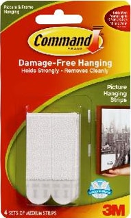 3M Command Medium Picture Hanging Strips 4ct