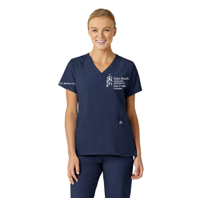 W23 Women's Stylized V-Neck Top Navy - 6155
