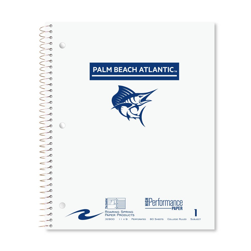Roaring Premium 1 Subject Notebook, 8.5x11 College Ruled 20lb Paper, Pressboard Foil Cover