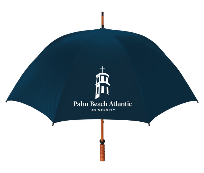 Palm Beach Atlantic University EMB 62 WOOD SHAFT UMB SOLID