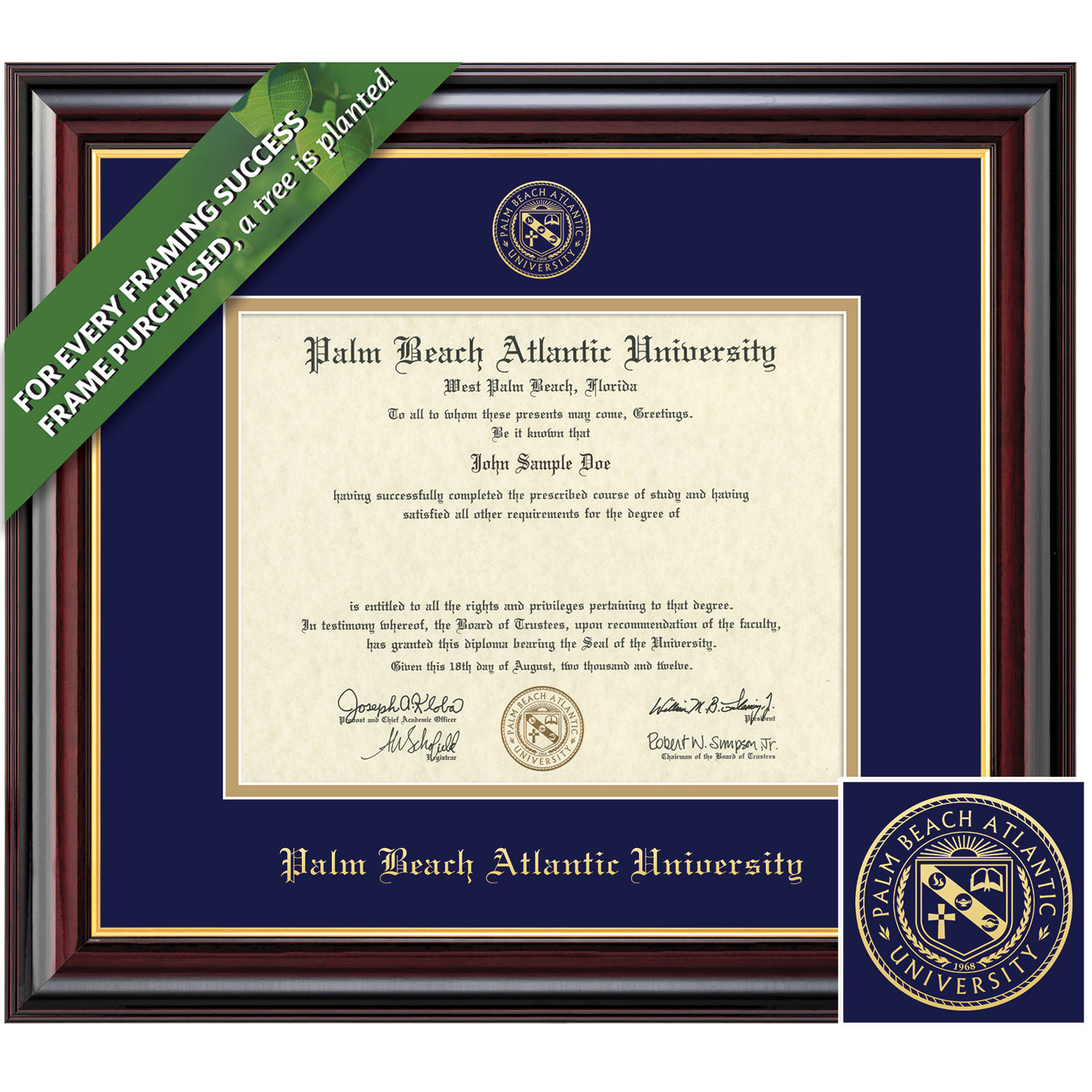 Framing Success 8.5 x 11 Windsor Gold Embossed School Seal Bachelors Diploma Frame