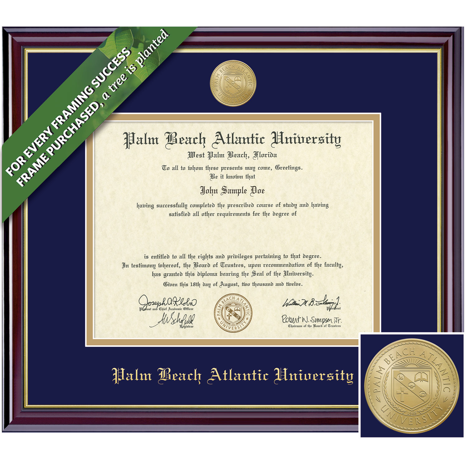 Framing Success 11 x 14 Windsor Gold Medallion Masters, Doctorate Diploma Frame