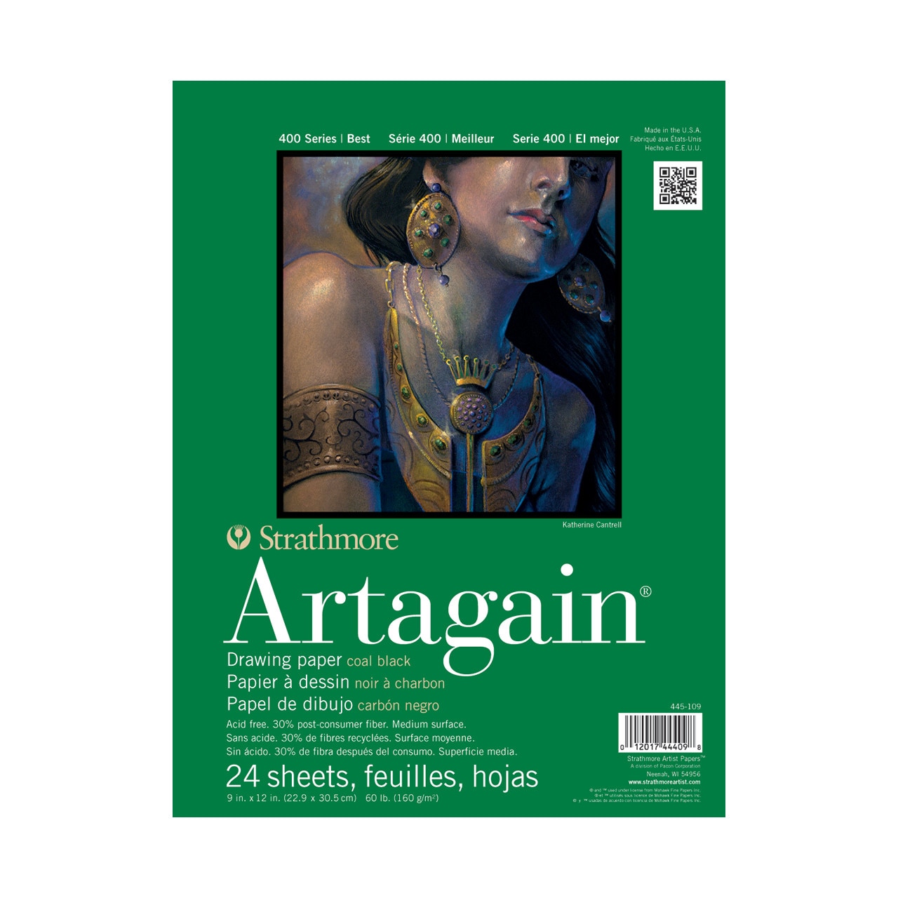 Strathmore Black Artagain Pad, 400 Series, 9" x 12"