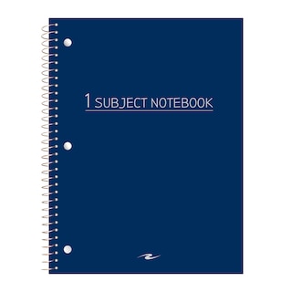 One Subject Spiral Notebook, College Ruled, 3 Hole Punch, Perforated, 10.5