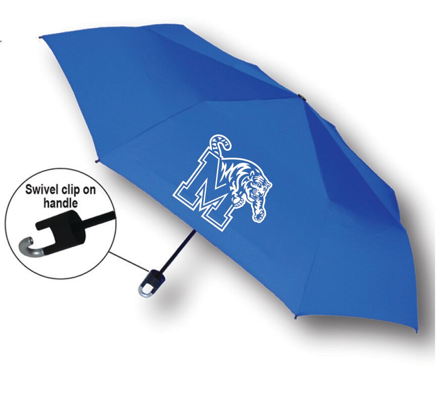 "Storm Clip" Mini Folding Emblematic Solid Umbrella 42" Coverage