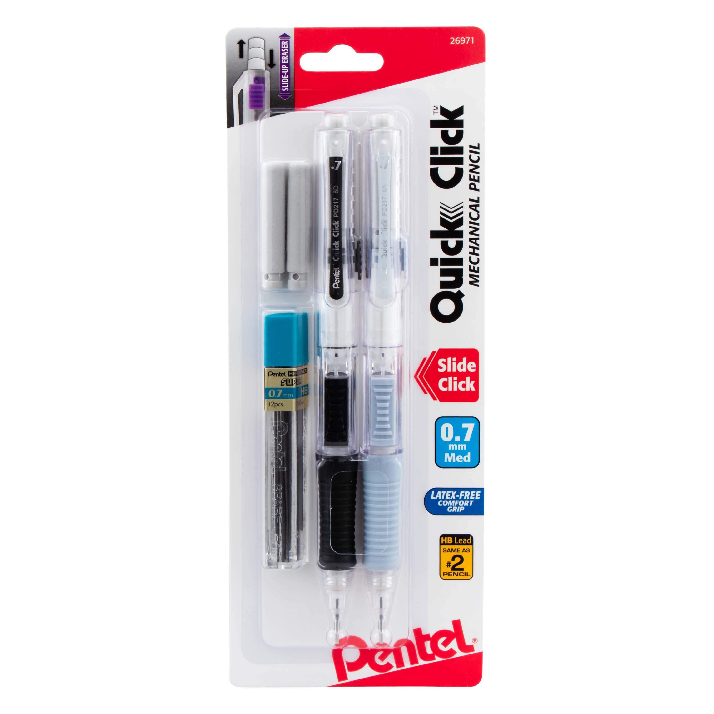 Pentel Quick Click Mechanical Pencil 0.7mm 2Pack