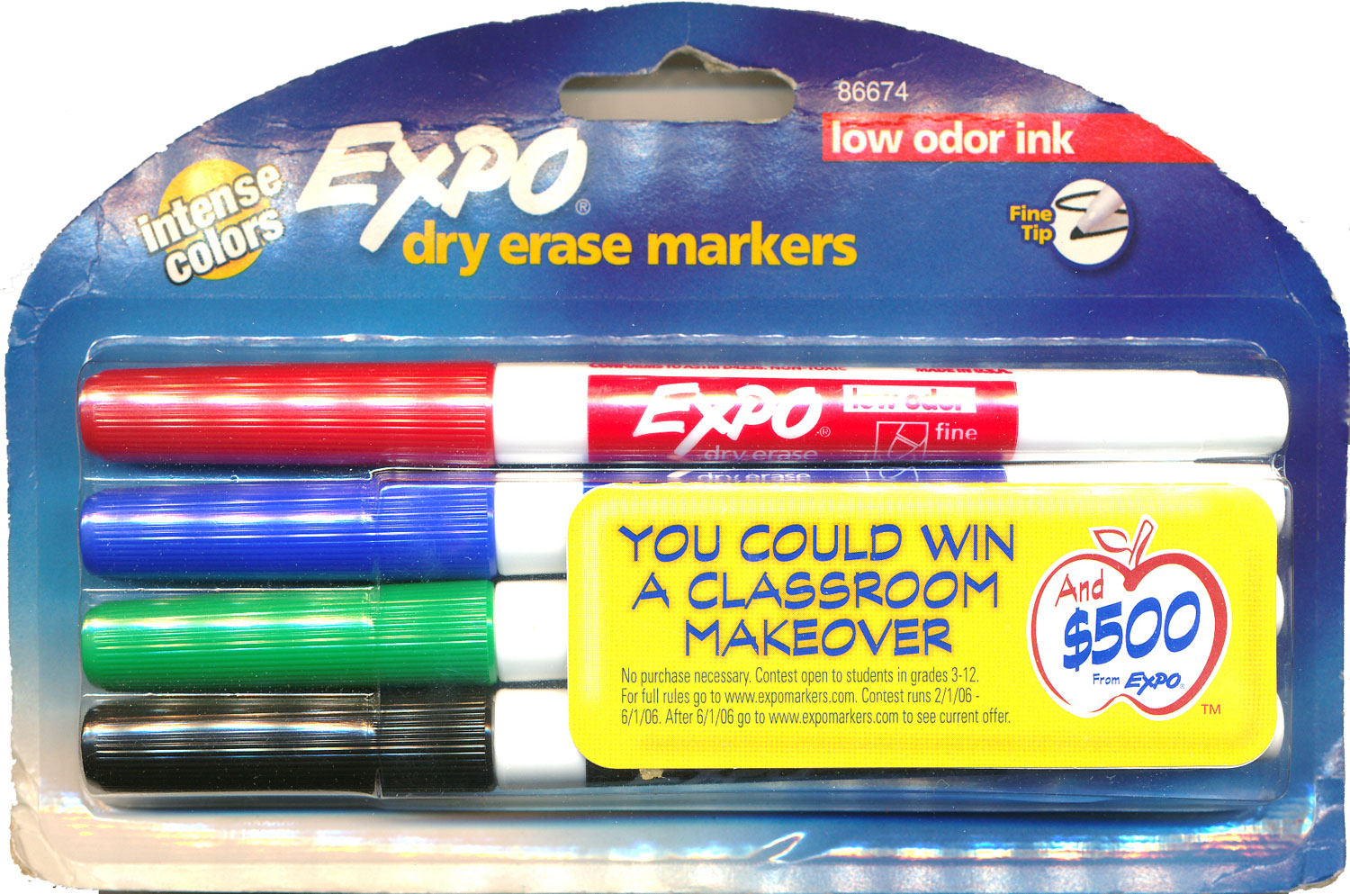 Expo Fine Tip Dry Erase Markers, 4Pack