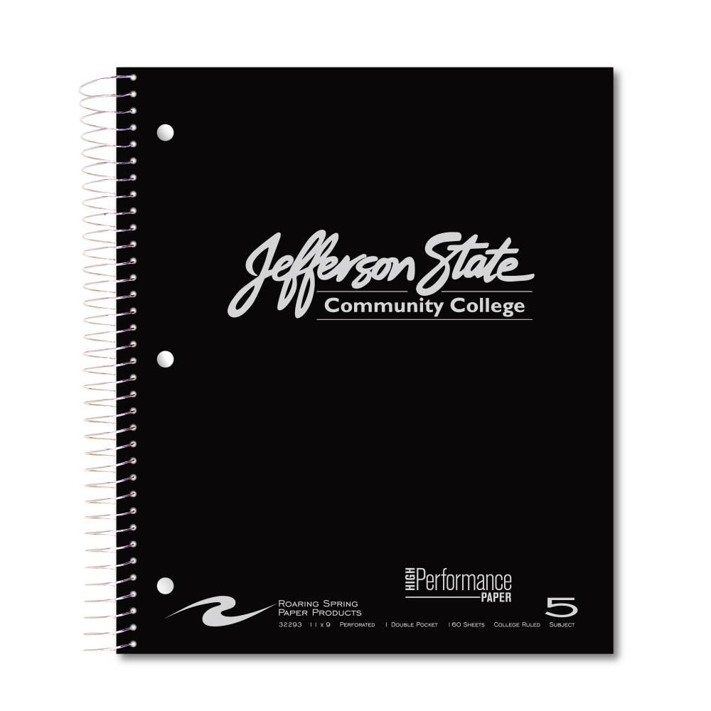 Roaring Premium 5 Subject Notebook, 8.5x11 College Ruled 20lb Paper, Pressboard Foil Cover