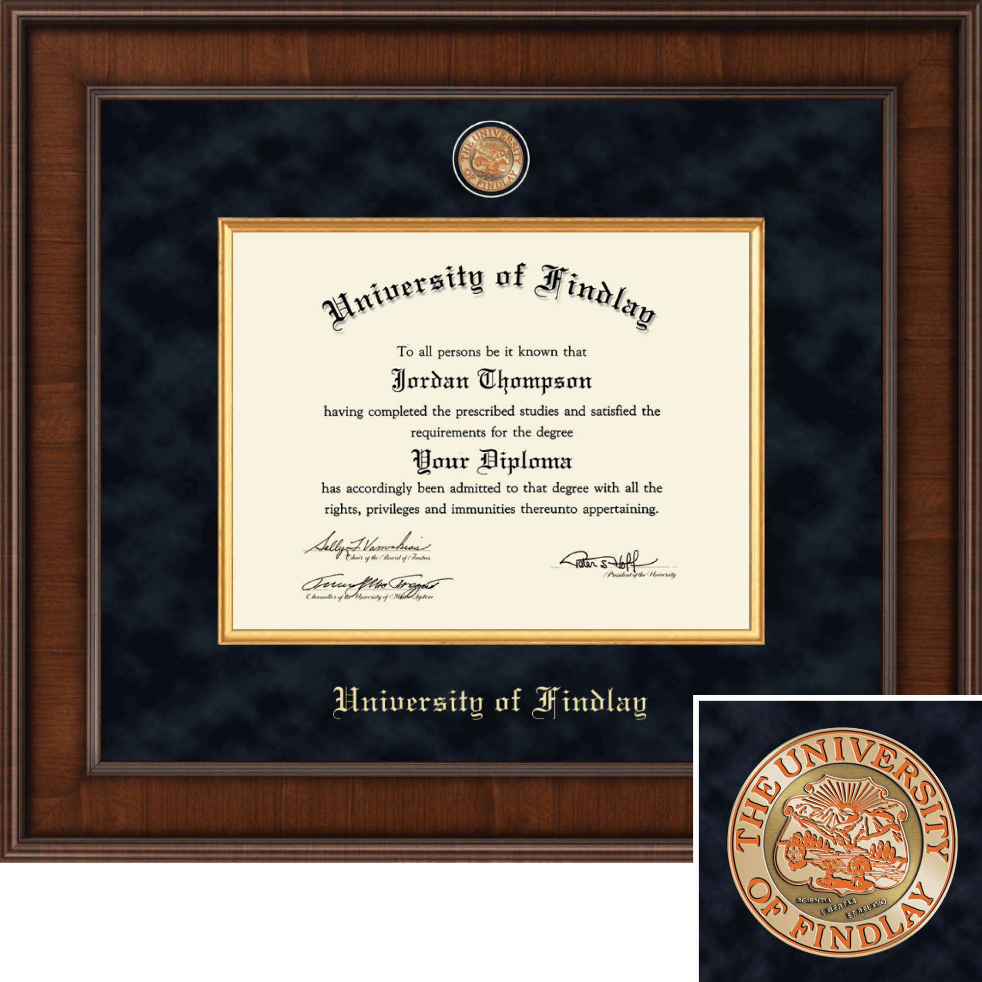 Church Hill Classics, Presidential, 8.5x11, Walnut, Diploma Frame