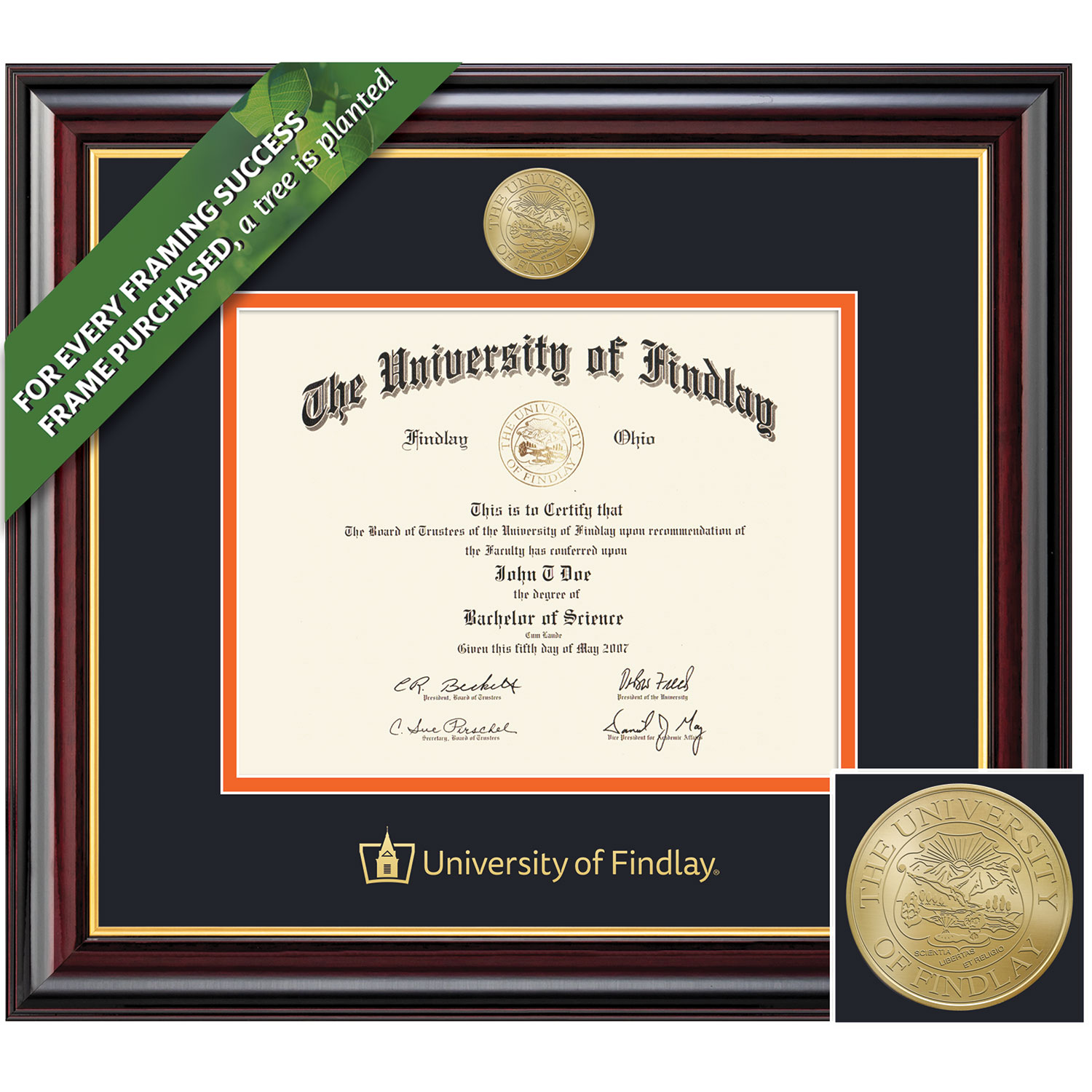 Framing Success 8.5 x 11 Windsor Gold Medallion Bachelors, Masters, PhD Diploma Frame