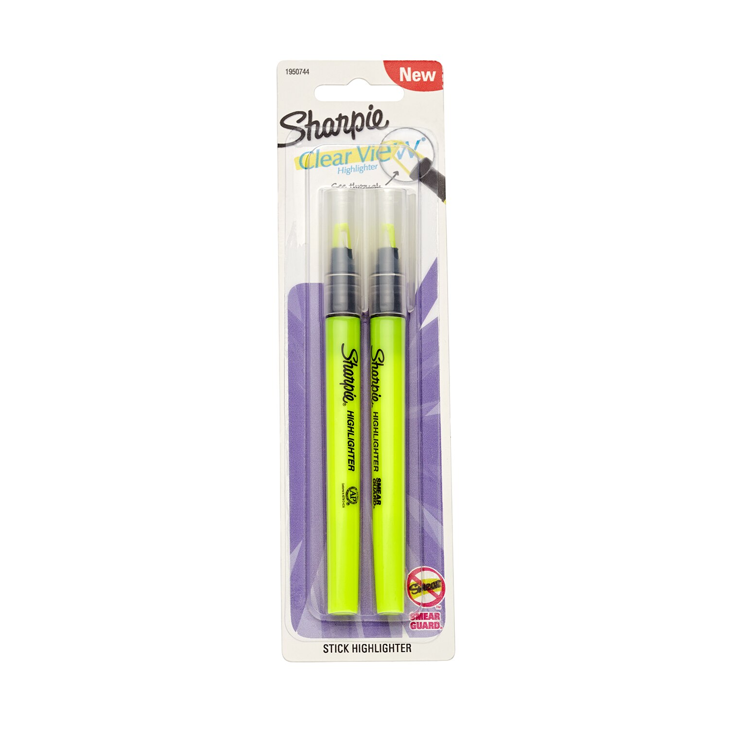 Sharpie Clear View Stick Highlighter Yellow 2/Pack