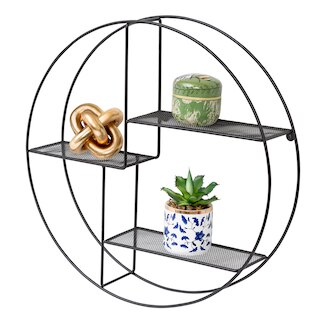 3-Tier Steel Circle Wall Shelf