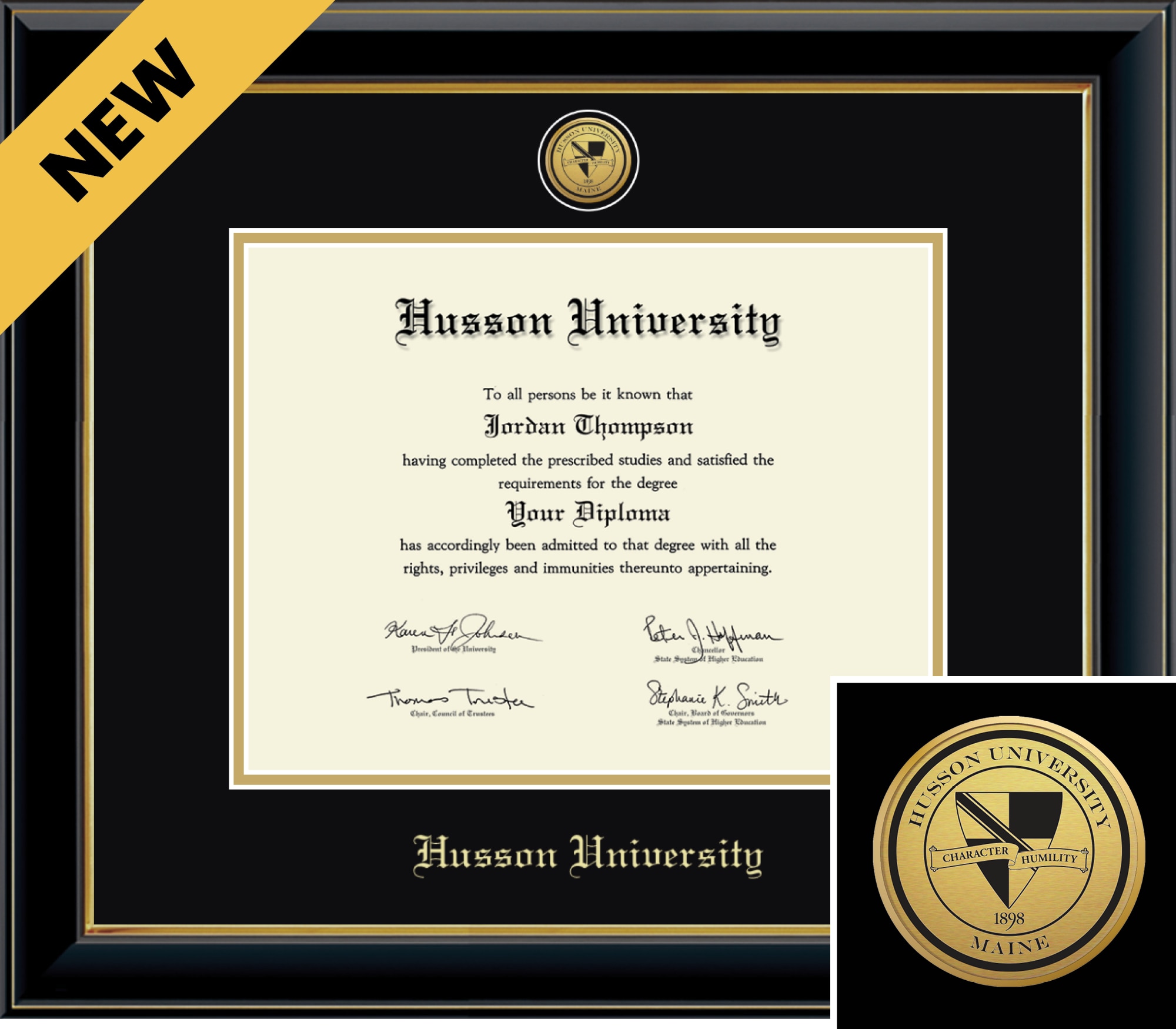 Church Hill Classics Onyx 8.5x11 Black Diploma Frame