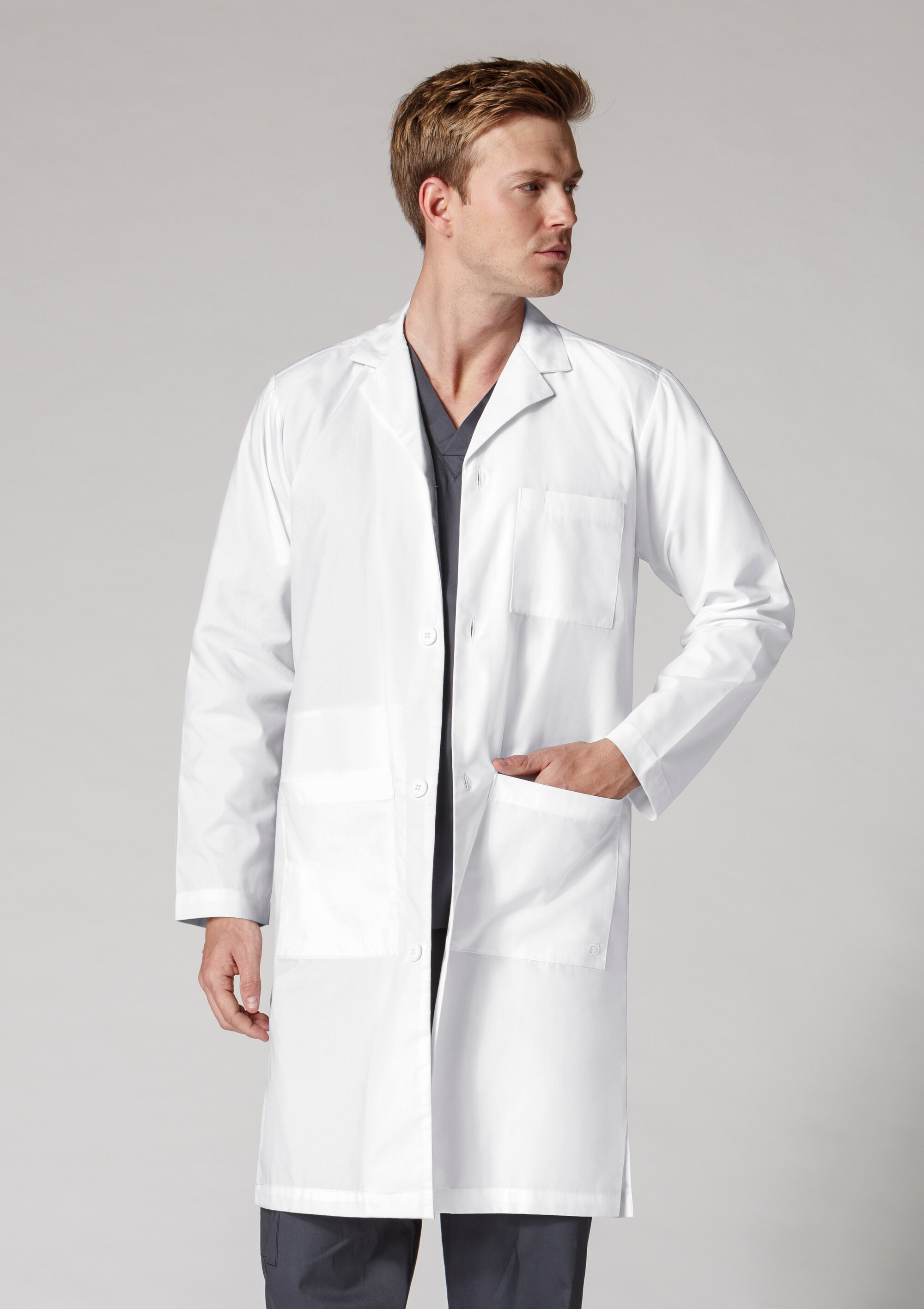 WonderWink WHT Men's Scrub Lab Coat, 7302