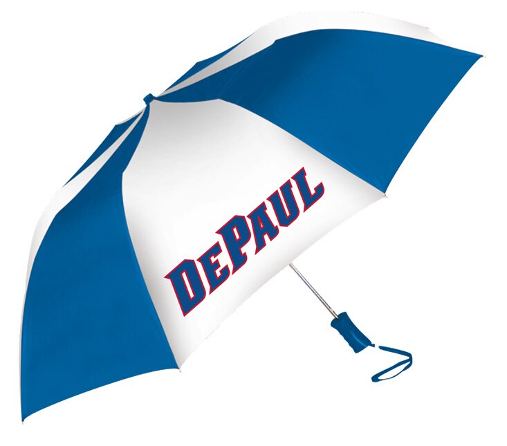 DePaul Blue Demons "The Sport" 2-Tone Emblematic Umbrella Automatic Folding 48" Coverage