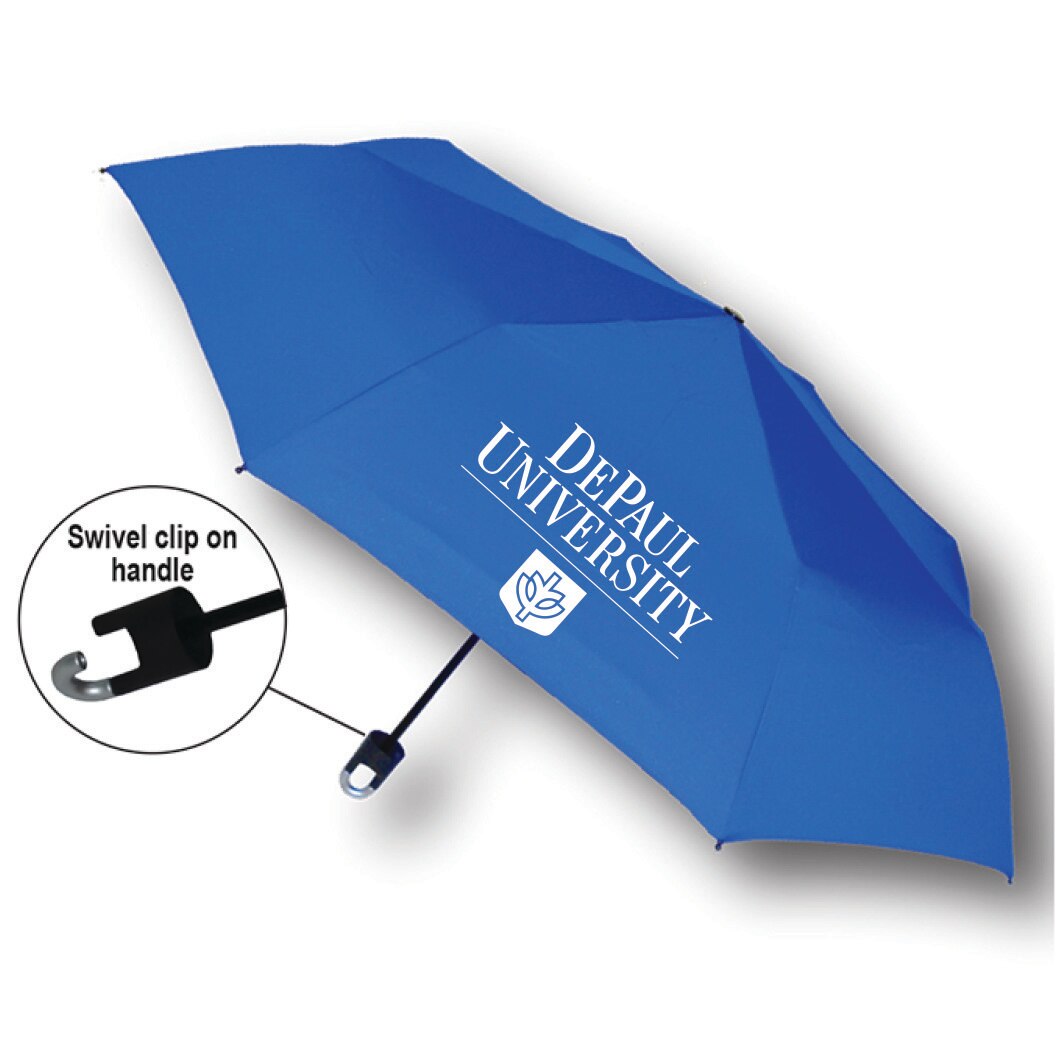 "Storm Clip" Mini Folding Emblematic Solid Umbrella 42" Coverage
