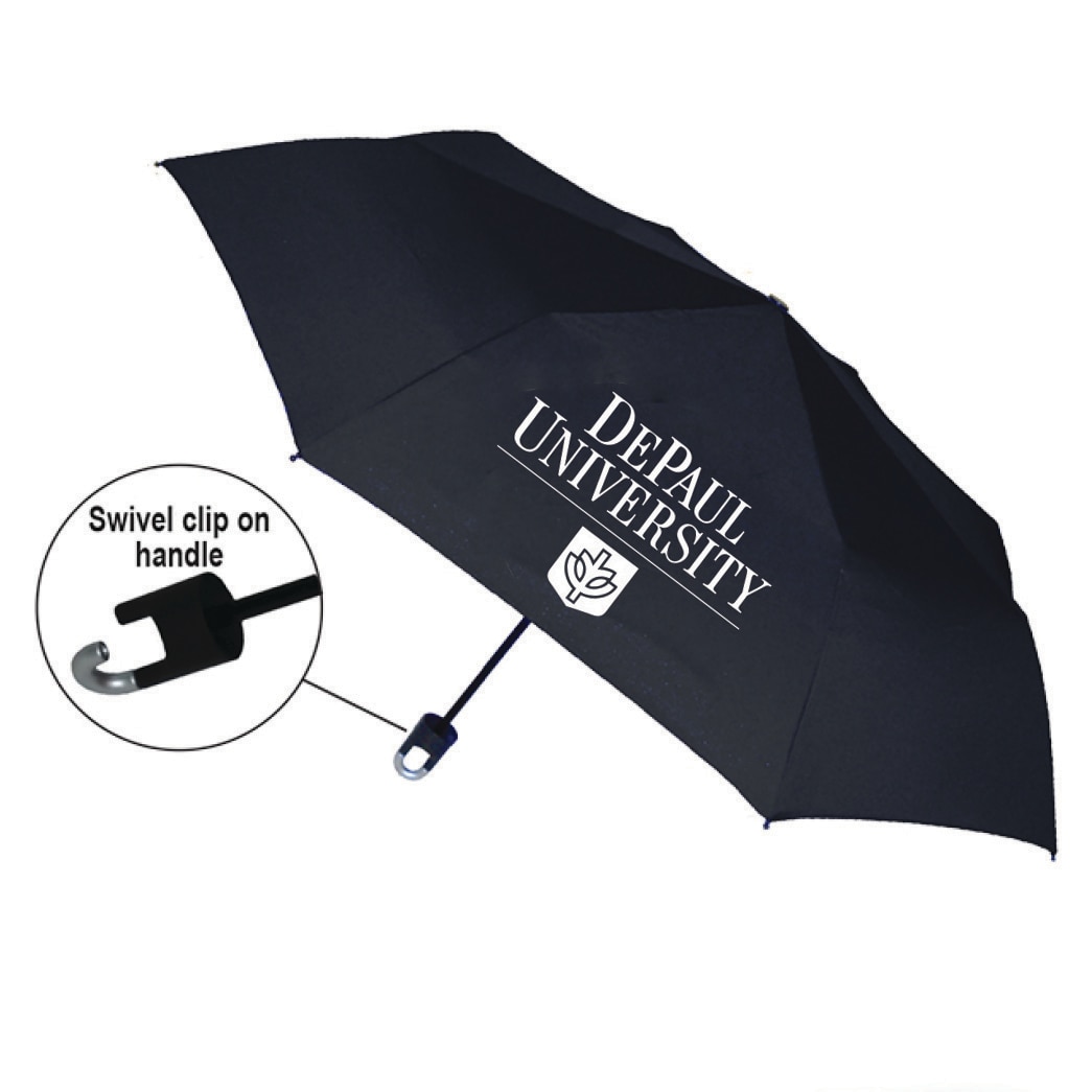 "Storm Clip" Mini Folding Emblematic Solid Umbrella 42" Coverage