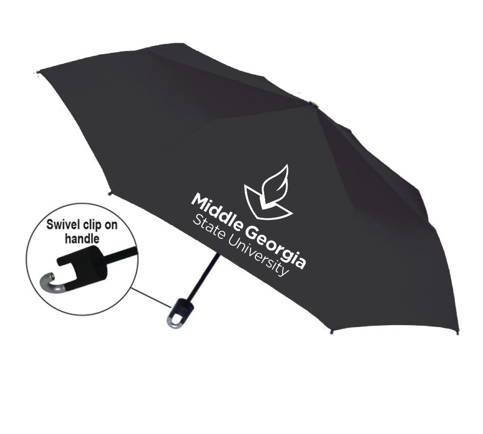 "Storm Clip" Mini Folding Emblematic Solid Umbrella 42" Coverage